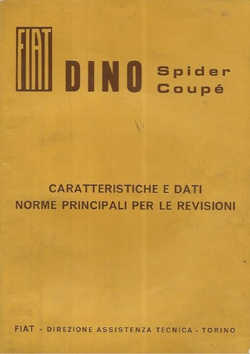 Manuale fiat dino 2000 spider - manuale,