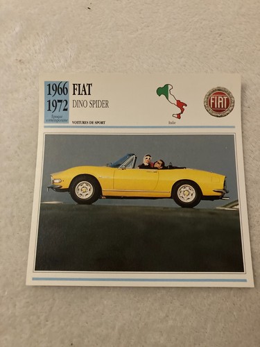 Carte fiche auto fiat - carte,
